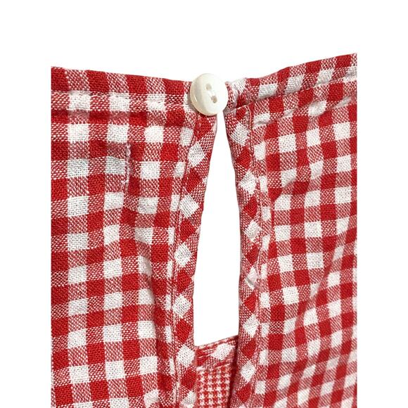 Croft & Barrow Red White Sleeveless Top Blouse XL Linen Shell Country Southern - Picture 4 of 8